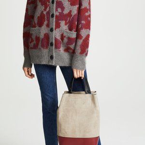 Walker Convertible Colorblock Suede/Leather Tote